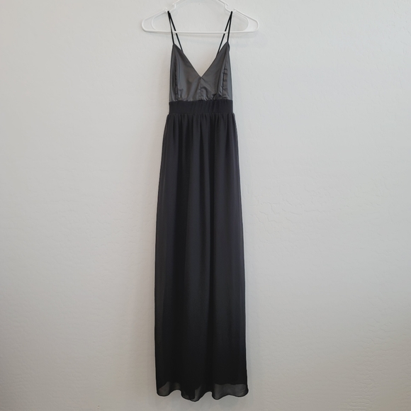 💕 Forever 21 Black Maxi Dress with Faux Leader M - Picture 15 of 15